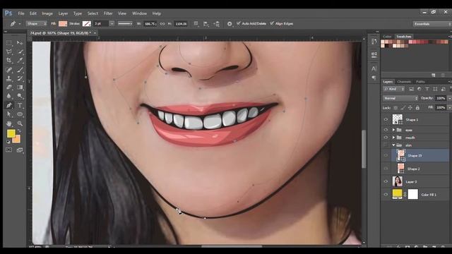 Timelapse Vector X Vexel Adobe Photoshop CS6 - PART 2 (Shading)