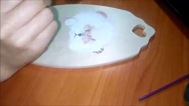 Роспись доски. Котенок.