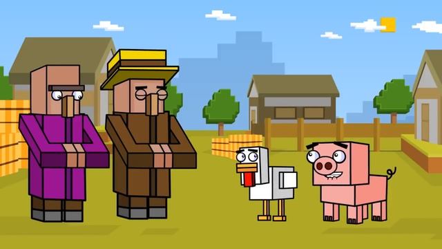 Деревня и Голем (майнкрафт анимация) | Часть 4