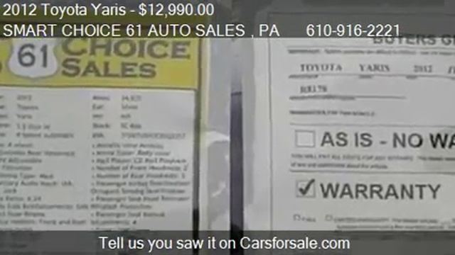 2012 Toyota Yaris SE; LE; L For Sale In Leesport, PA 19533 A