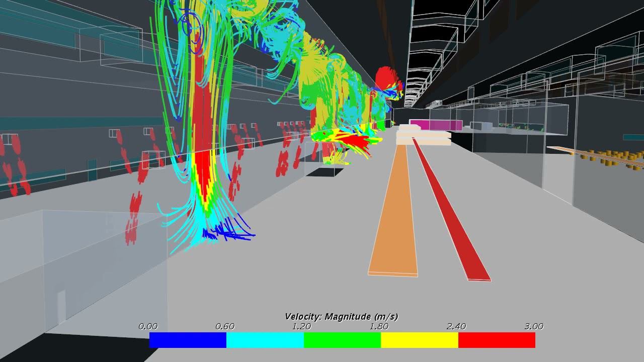 Моделирование аэрации прокатного цеха