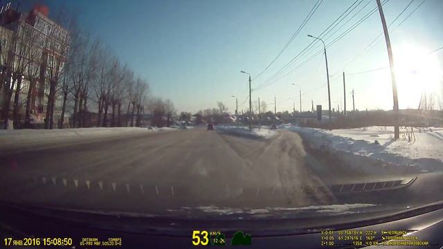 Поездка зимой в солнечную погоду по г. Челябинск