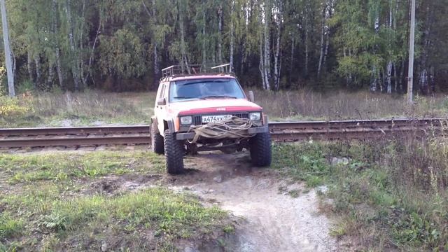Преодоление ж.д. путей на Jeep Cherokee xj - part 3