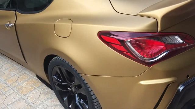 Hundai Genesis coupe 2013 gold matte tuning car Baku