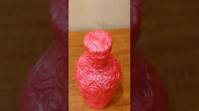 Бутылочка декупаж в технике пейп-арт