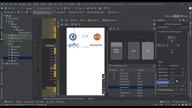 Goal App Motion Layout Android Studio 2020