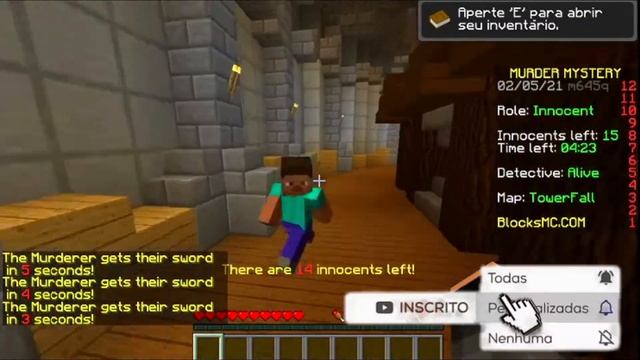 Minecraft : OJOÃO REVERSO NO MURDER !!! (SKIN)