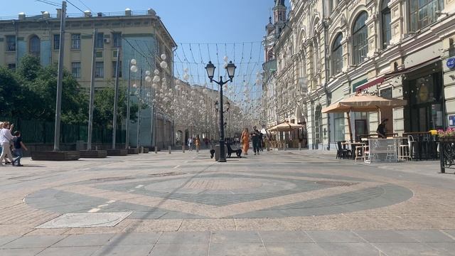 Camera in Moscow Russia - Life in the downtown - near Red Square. Nikolskaya street.