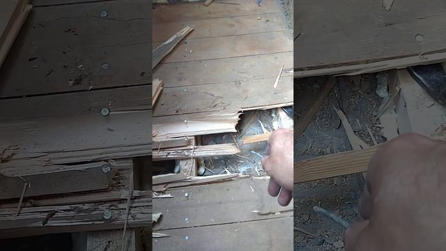 демонтаж балкона, винтовые гвозди #винтовыегвозди #демонтаж