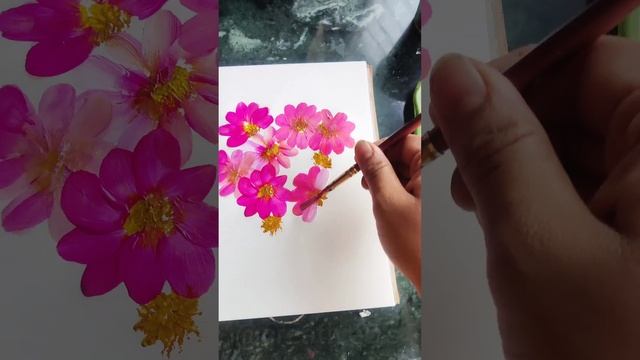 One Stroke Flowers Painting ?️?|| #art #trending #shortsviral #stroke #viral #flowers #shorts