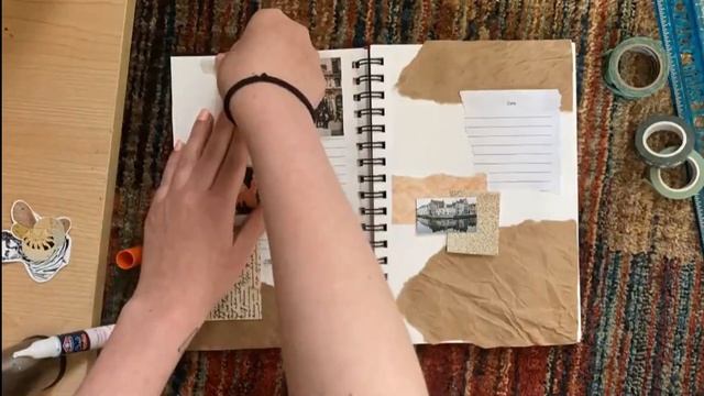 Dark Academia Inspired Scrapbooking Spread | Junk Journal | Journaling Flip-through