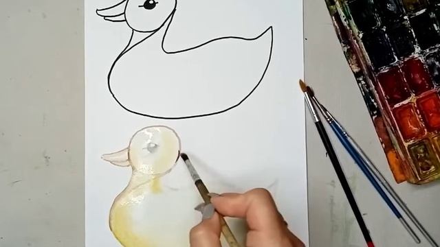 Как нарисовать утку. Рисуем поэтапно просто и быстро.