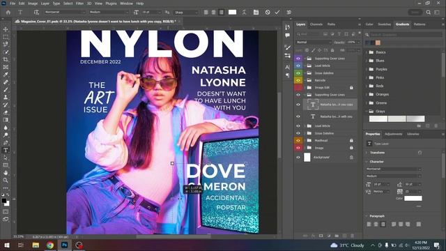 ELEMENTS WEEK6 Magazine Design Cover Using Adobe Photoshop