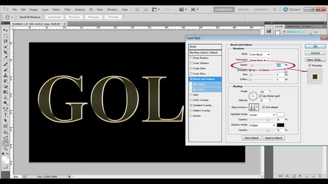 How To Create A Gold Text Effect Using PhotoShop CS5!