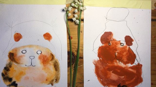 ХОМЯК. Рисование для малышей. Рисуем с Илюшей хомяка. Легко!!