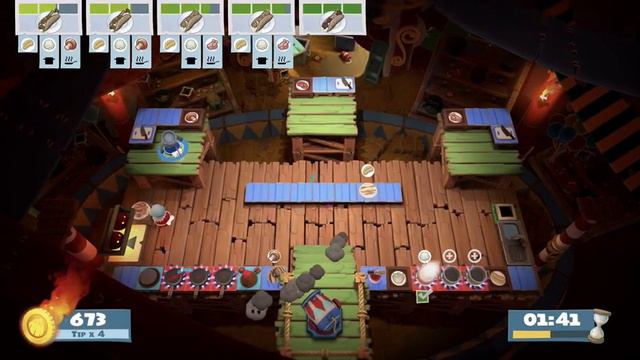 Overcooked! All You Can Eat- Extra Trimmings Carnival Of Chaos Level 2-3