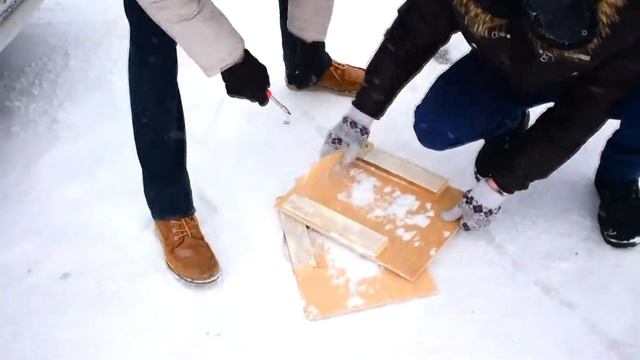 Зимний дрифт на фанере. Впервые на снегоходах