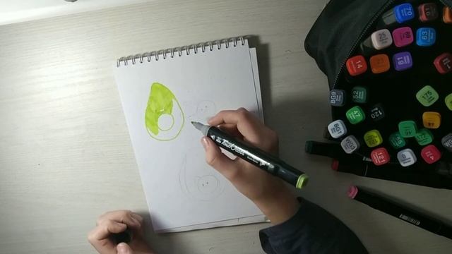 рисуем авокадо два милашных и мимишных авокадо ??