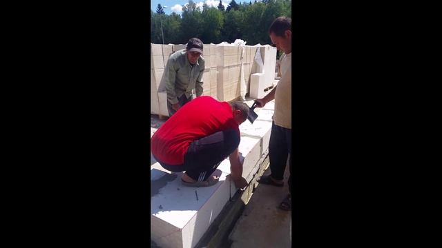 Кладка газобетонных блоков Aerostone