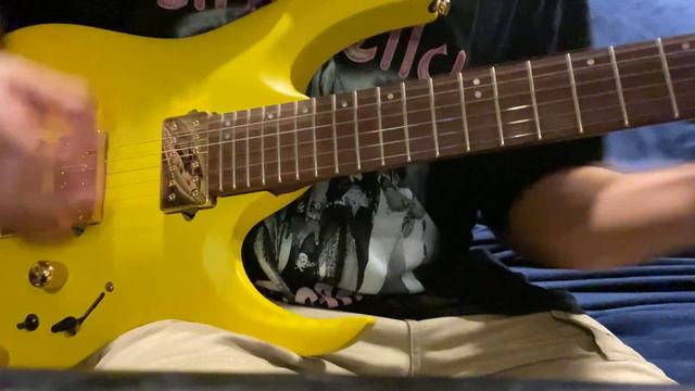 Yellow Ibanez RGAR42HP, EVH 5150iii Amp, Keeley Dark Side Pedal. Letting Loose On A Friday Night.