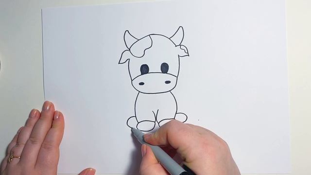 Как нарисовать корову детям. Рисуем животный. Урок рисования для детей