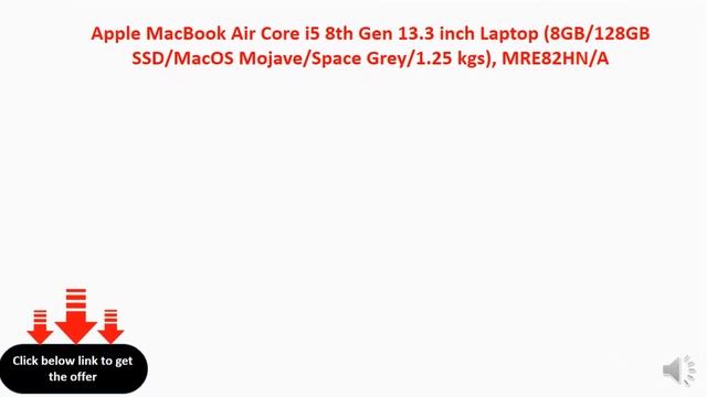 Apple MacBook Air Core I5 8th Gen 13.3 Inch Laptop (8GB/128GB SSD/MacOS Mojave/Space Grey/1.25 Kgs)