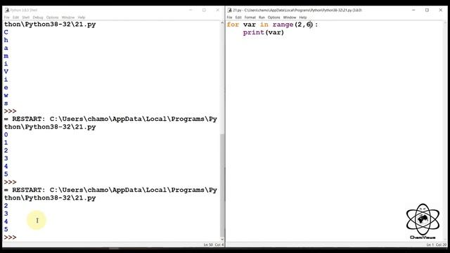 Python Sinhala By ChamiViews Part 21 - For Loop