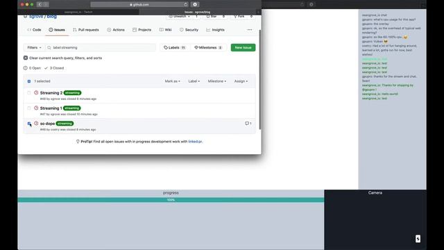Stream Recap: Twitch Overlay With Live Twitch Chat And GitHub Issues!