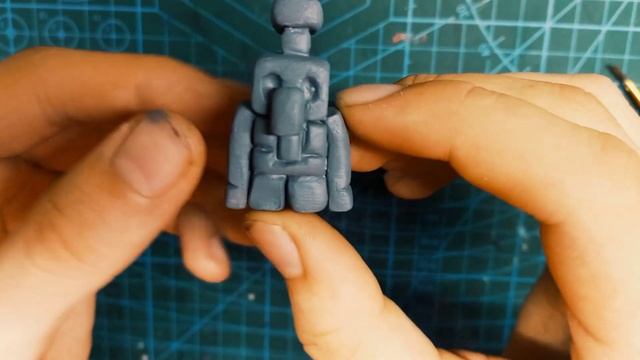 делаю медного голема из майнкрафт с помощью глины