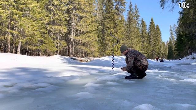 Рыбалка Весной по последнему льду.  Заря провалилась в полынью.
