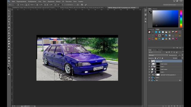 Тачка на прокачку в фотошопе. Тюнинг ваз 2114 в фотошопе.