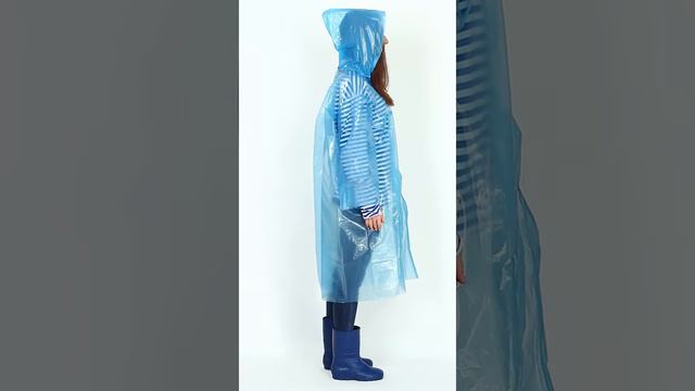 Сапоги резиновые ПВХ женские (укороченные) и плащ - дождевик полиэтиленовый на кнопках