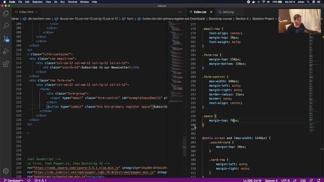 Devscorch Bootstrap Course 31 Email Container And Footer