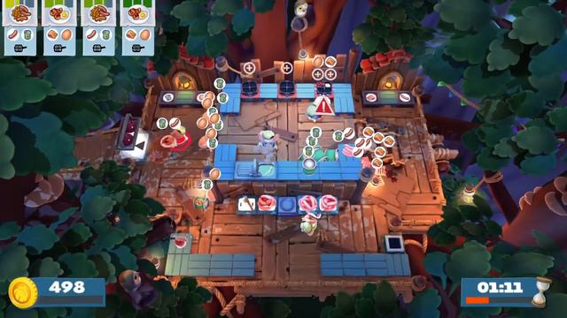 Overcooked 2 - Campfire Cook Off 2-1 Gameplay - Doubling Fun
