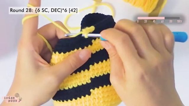 ? CROCHET BEE TUTORIAL | Detailed Step-by-step Amigurumi Bumblebee By Sugar Hook | CC ENG