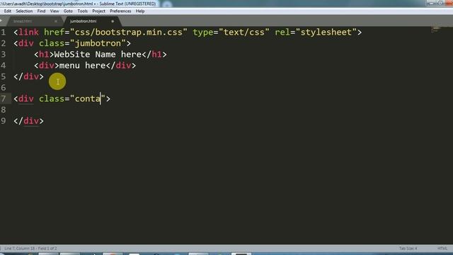 Jumbotron Bootstrap Example | Bootstrap Tutorial | Avadh Tutor