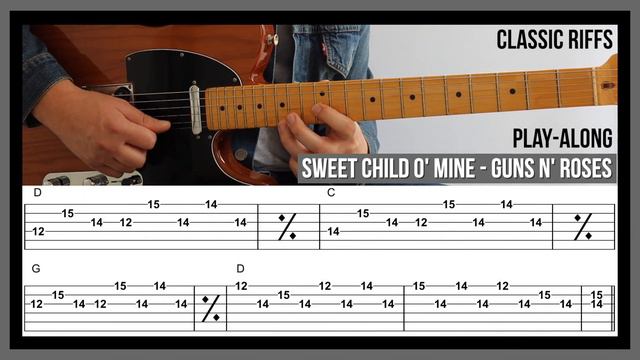 Sweet Child O' Mine (TAB) - Classic Guitar Riffs - Guns N' Roses