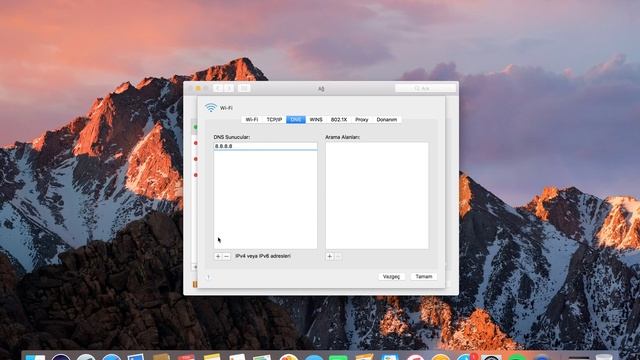 MacBook MacOS X DNS Değiştirme
