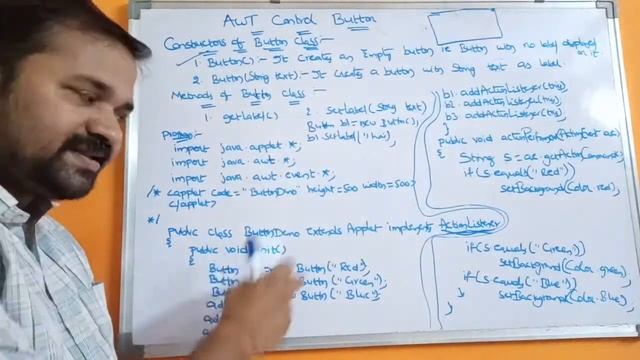 Button || AWT Controls || Java AWT