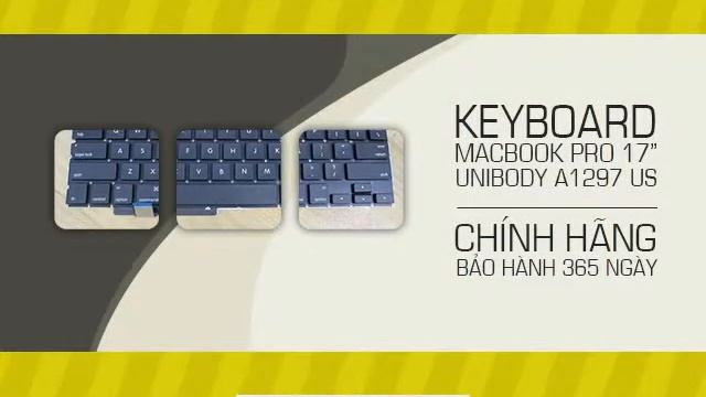 KEYBOARD / BÀN PHÍM LAPTOP (MÁY TÍNH) MACBOOK PRO 17” UNIBODY A1297 US BLACK TESTED