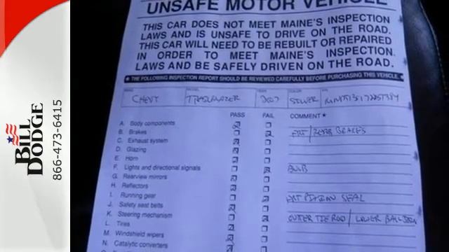 Used 2007 Chevrolet TrailBlazer Portland ME Portsmouth NH, ME #2JT1384A