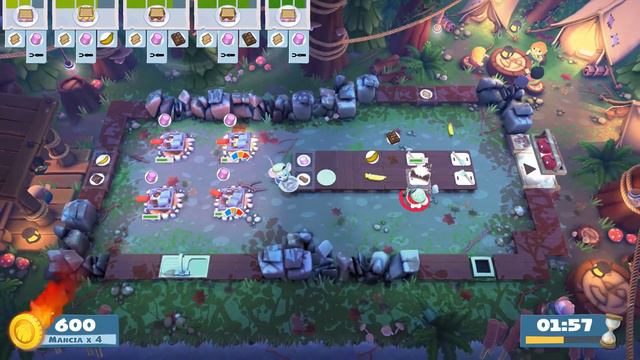 (outdated) Overcooked 2. Campfire Cook Off 1-2 | 2 Players Online Coop 4 Stars | Score: 1344