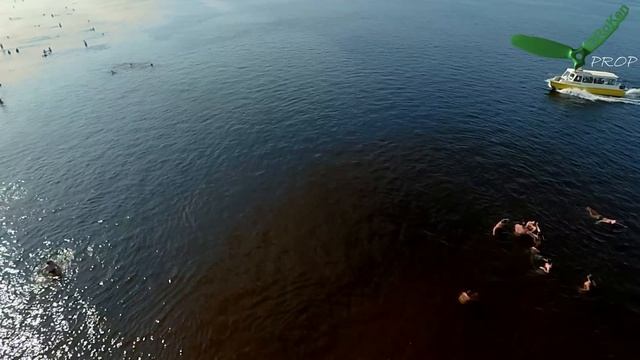 the beach from above. Пляж реки Печора с высоты птичьего полета.