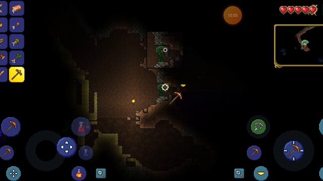 Террария шахты, зомби, и летающие глаза!!! (ужас)