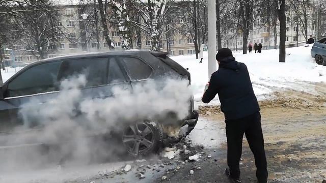 Х5 загорелся на ходу