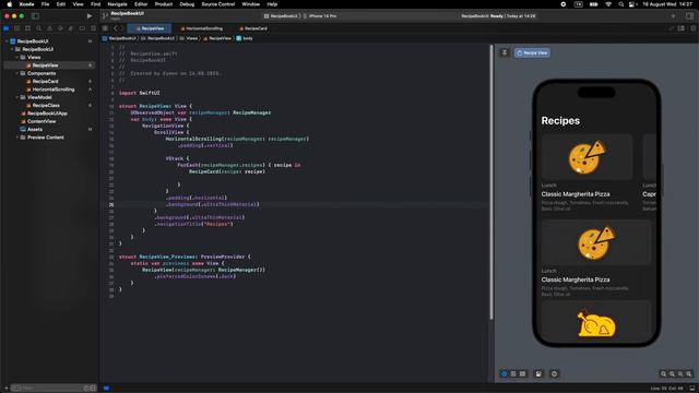 Recipe App UI SwiftUI - Full Episode