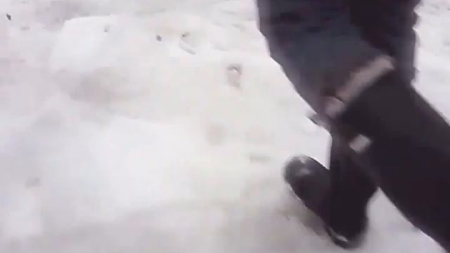 MSV. Passage Through Snow Along Wall Of The Old Factory In My AUDA Savoie SA S5 Safety PVC Boots.