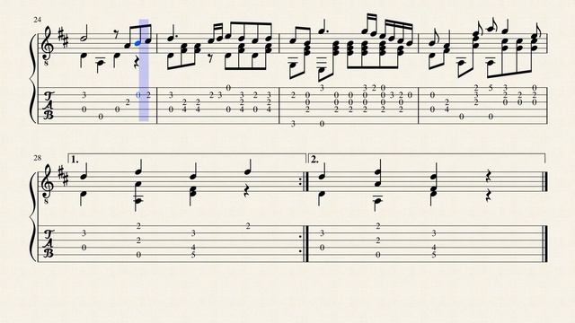 Ben Bolt - Arr. E. H. Frey (1862 - C.1930) - Tablature