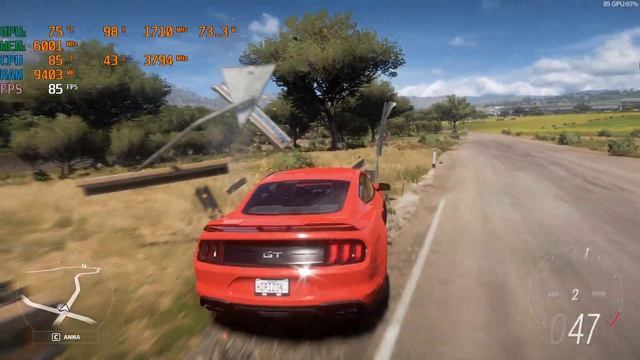 MSI gf65 Froza Horizon 5 CPU  GPU benchmarks with GPU power usage.