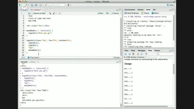 Shiny Brain Dump: Generating HTML